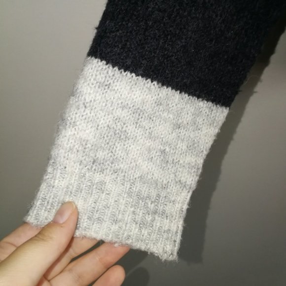 Medium ONLY Oversized Color Block Stripes Wool Crewneck Chunky Knit Sweater - Picture 4 of 12